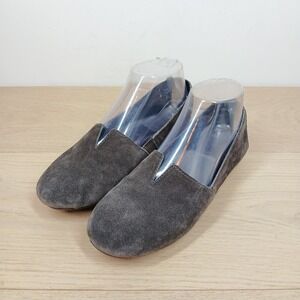 Born Flats Women's 6 Grey Suede V-Cut Slip On Loafers Comfort Business Casual